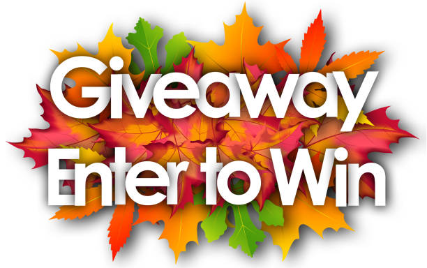 Giveaway Enter to Win word and autumn leaves background