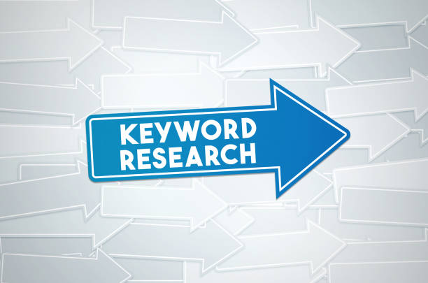 Keyword Research Text Concept On Blue Directional Sign